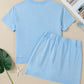Mineral Wash V-Neck Tee & Skort Set