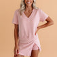 Mineral Wash V-Neck Tee & Skort Set