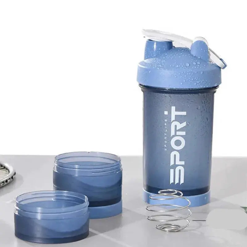450ml Plastic Water Bottle Three Layer Protein Shaker
