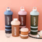 450ml Plastic Water Bottle Three Layer Protein Shaker