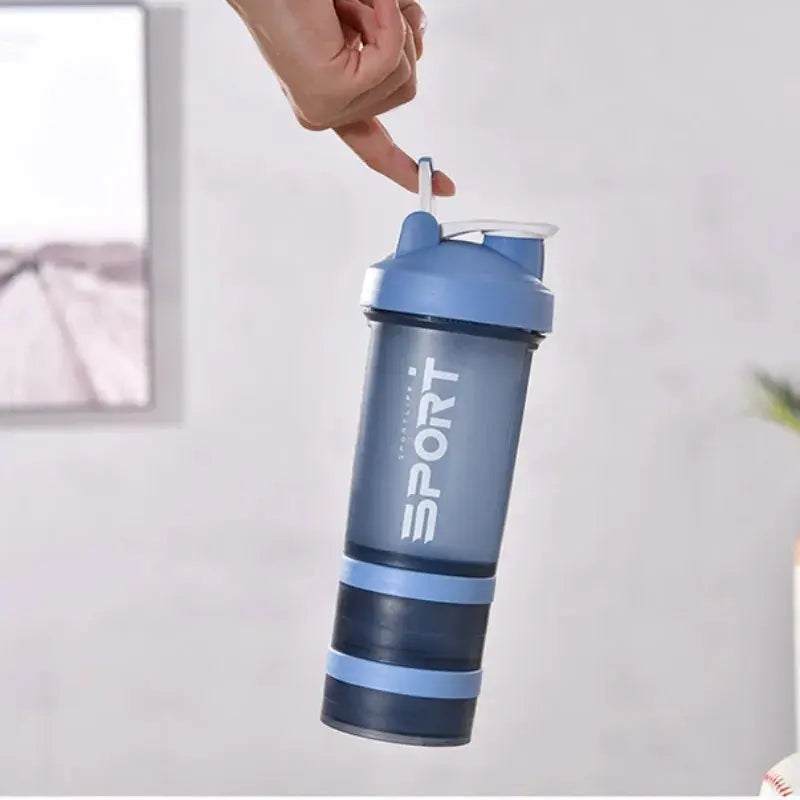450ml Plastic Water Bottle Three Layer Protein Shaker