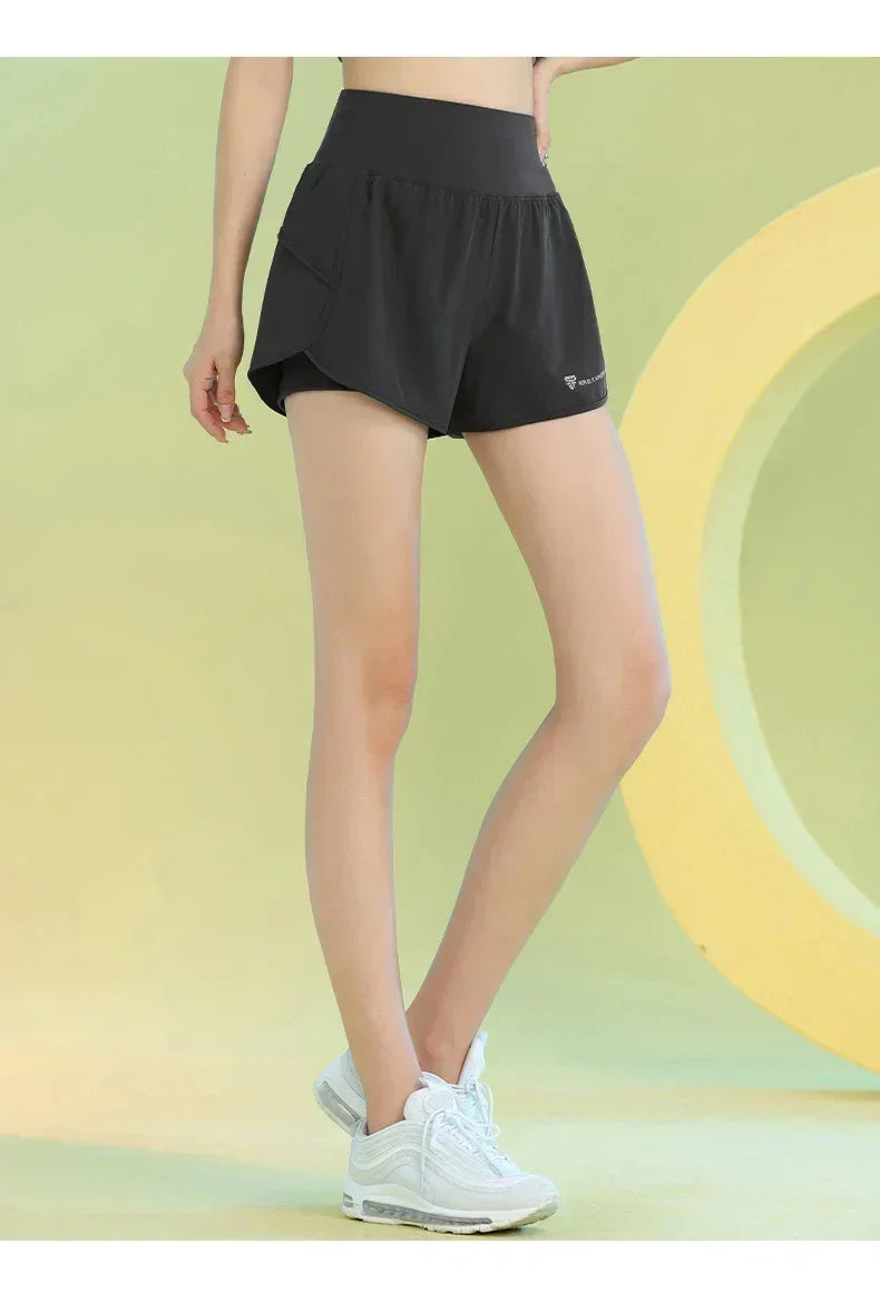 PHIGEER Yoga Shorts for Women Lightweight Gym Cycling Workout Shorts with Pocket Breathable Running Sweatpants Athletic Clothes