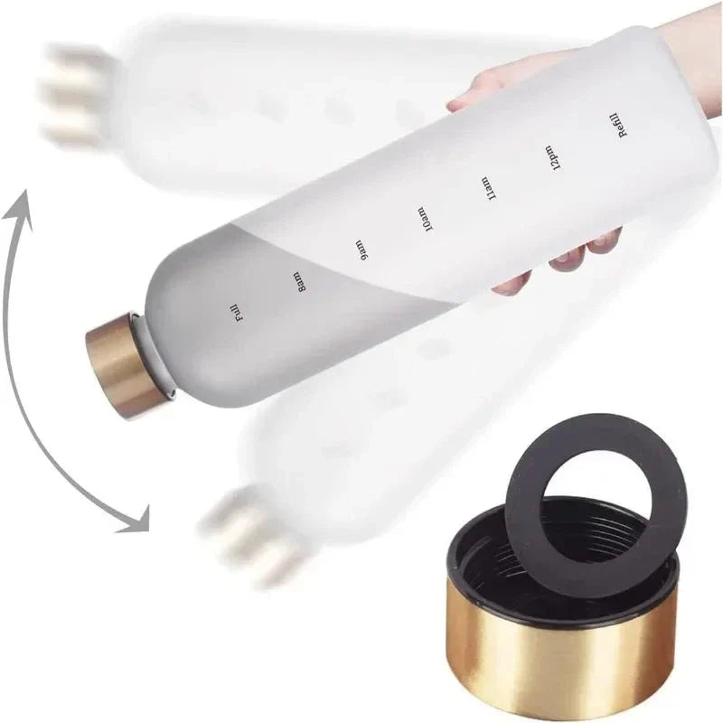 Time Marker Water Bottle  Reusable & Leakproof for Outdoors
