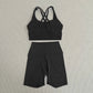 Women's Cross Back Yoga Set with Pockets