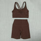 Women's Cross Back Yoga Set with Pockets