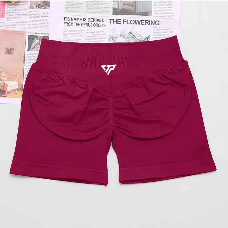 Seamless Silicone Printed Yoga Shorts