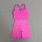 Women's Cross Back Yoga Set with Pockets