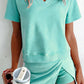 Mineral Wash V-Neck Tee & Skort Set