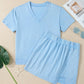 Mineral Wash V-Neck Tee & Skort Set