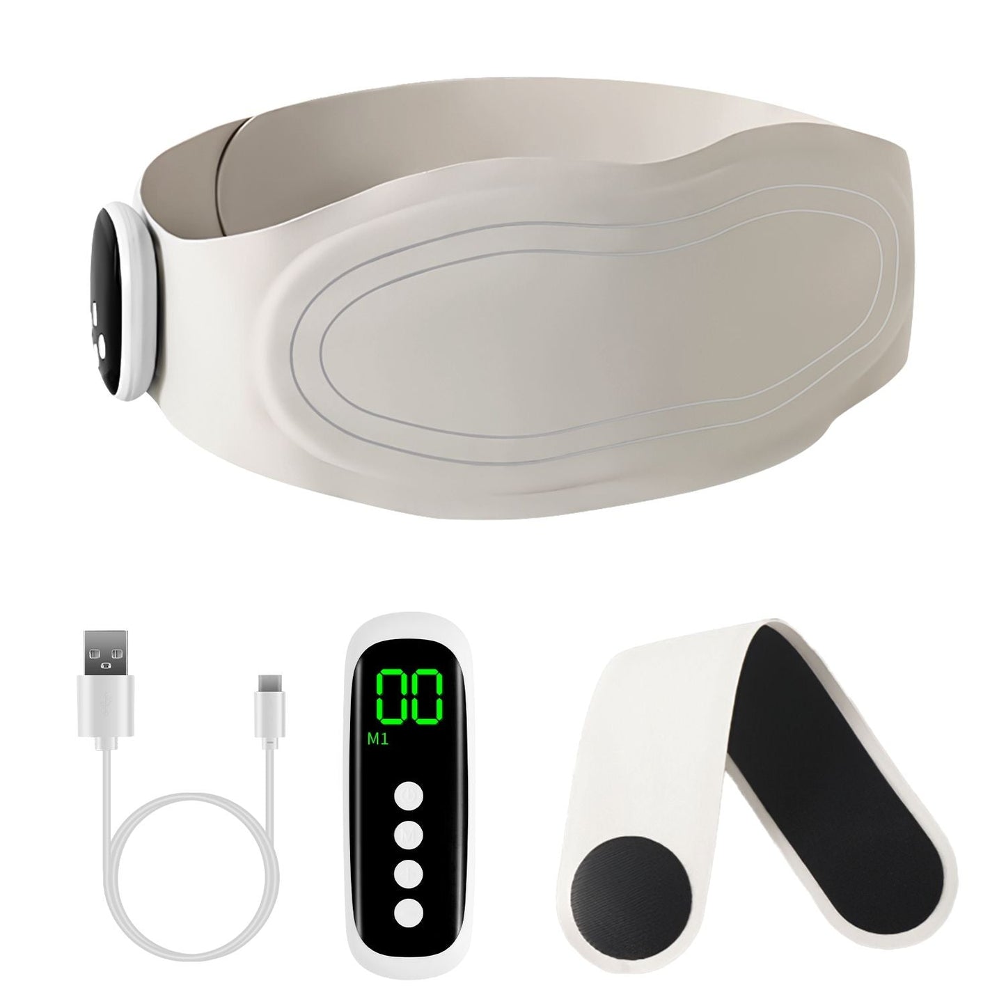 EMS Lower Back Massager Heating Pad Cordless Heating Pad for Back Belly Waist with Remote Magnetic Host 8 Modes 19 Intensity Levels 3 Heating Levels